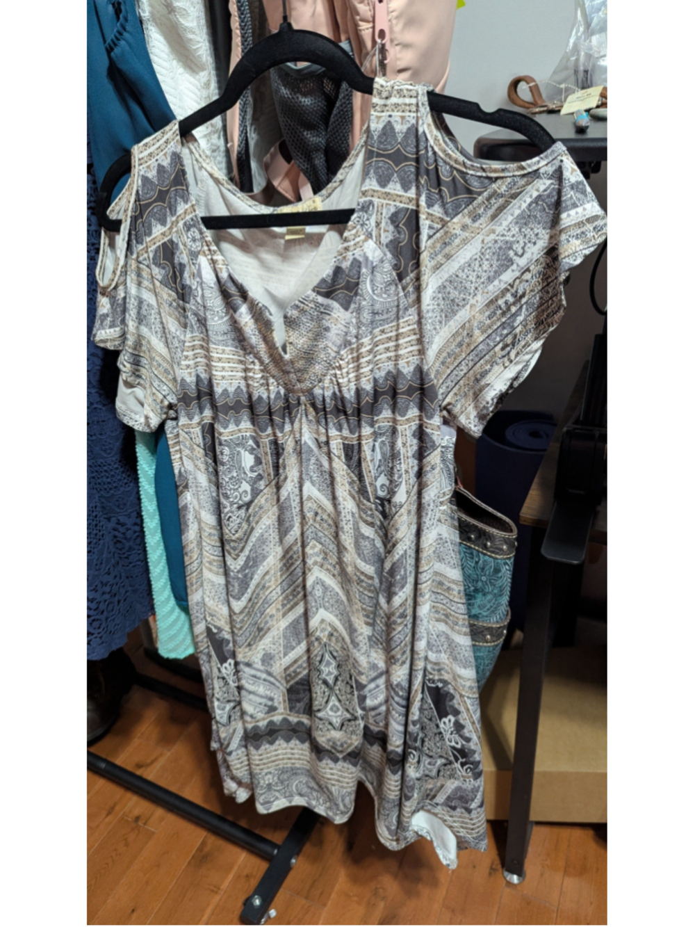 Boho Paisley Cold Shoulder Dress | Women’s Small